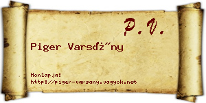 Piger Varsány névjegykártya